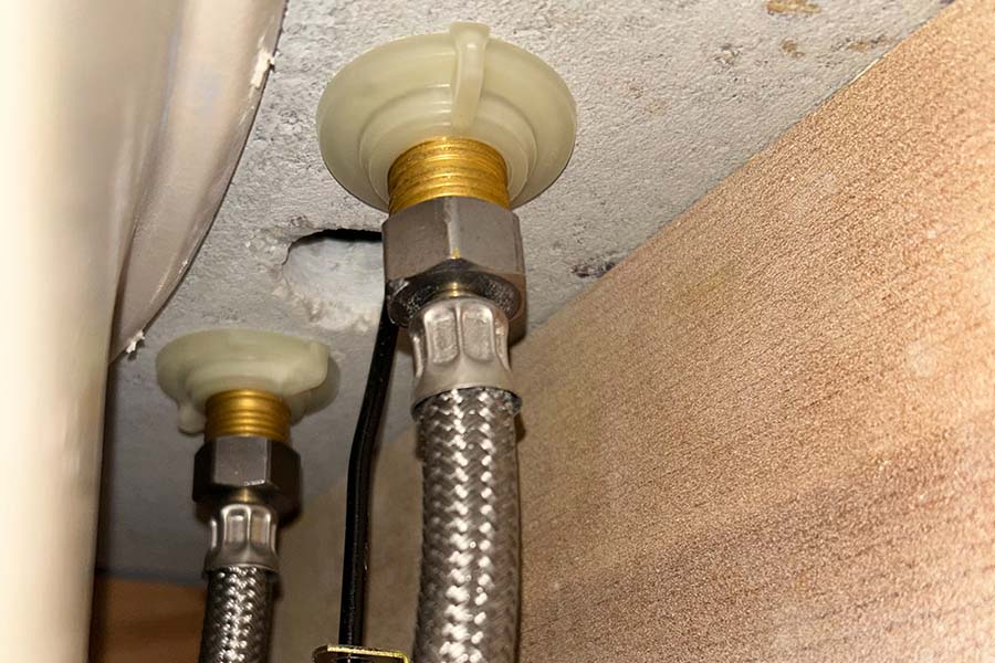 Faucet supply lines checked during plumbing inspection in Spring TX