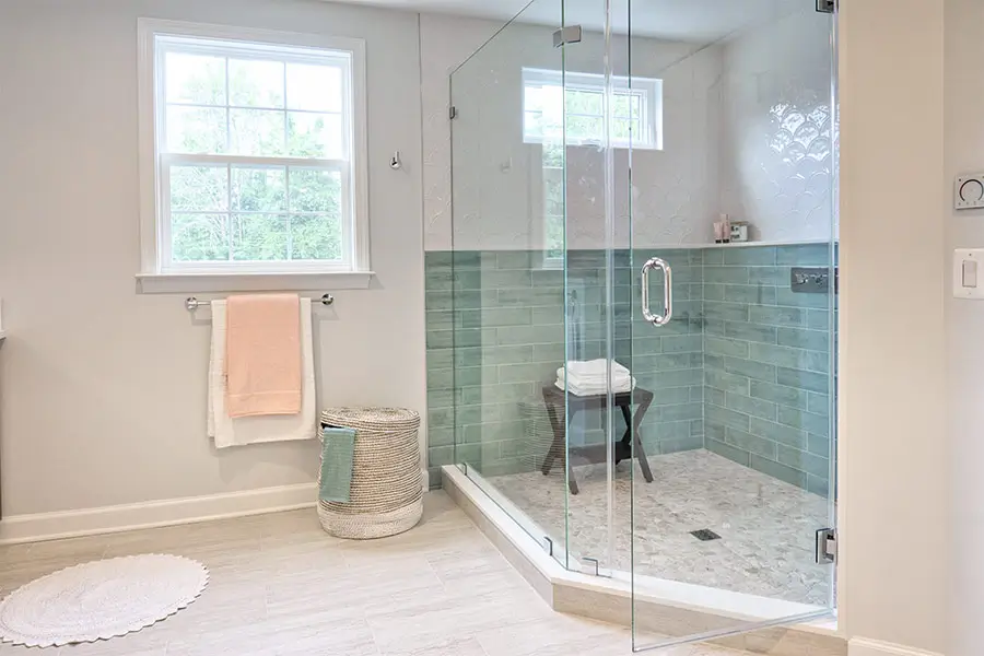Modern glass shower installed by shower installation experts in Spring, TX
